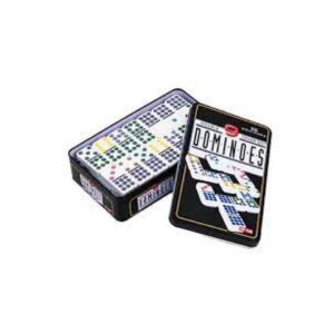 Juego de Mesa Domino Doble 9 fichas de colores estuche de lata 55 piezas