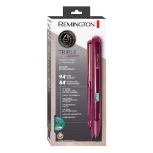 Plancha Alisadora Remington Original Triple Infussion Keratina, Argan y Macadamia