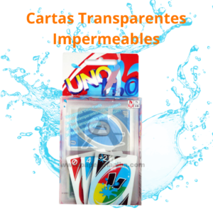 Juego de Cartas UNO H2O PVC Transparentes Impermeables - Waterproof Clear Cards