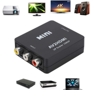 Convertidor de video HD, convertidor de video AV a HD alimentado por USB 1080P para DVDVCD y consolas de juegos (negro)